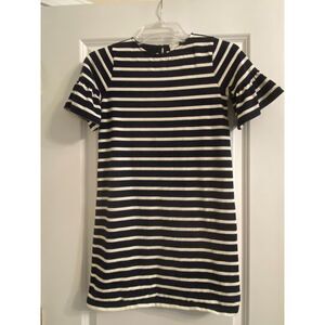 Crew Cuts Navy/White Ruffle Sleeve Dress